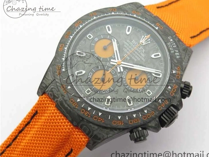 MiroTime 0122 Daytona DIW Carbon Noob 1:1 Best Edition Black Orange Dial on Orange Nylon Strap SA TopPick 2586